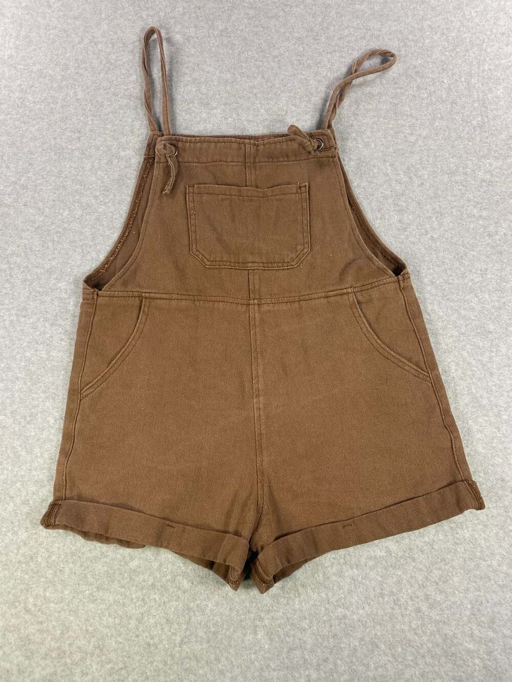 Cider Women's Brown Denim Overall Shorts